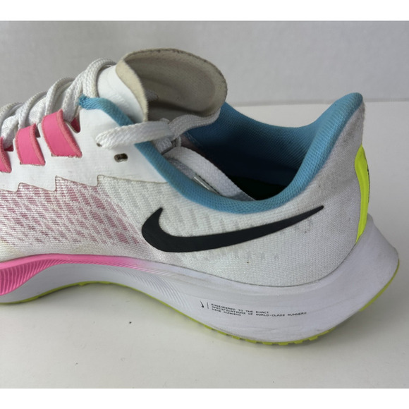 Nike Womens Air Zoom Pegasus 37 White Pink Glow Running Shoes Size 9 Sneakers - Picture 6 of 16